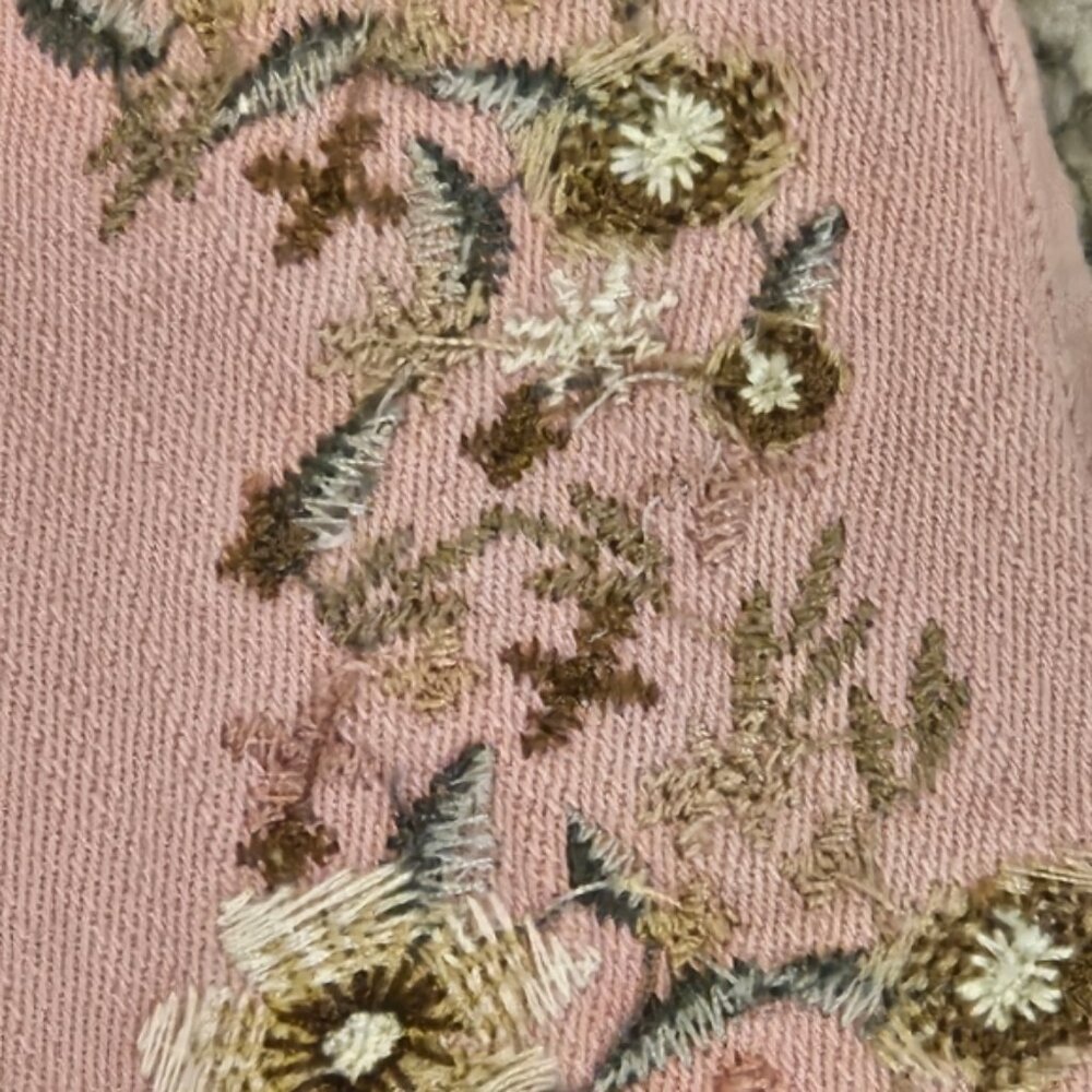 Gloria Vanderbilt Amanda Hi Rise Floral Embroidered Hi Rise Pink Jeans SZ 10P - Picture 6 of 14